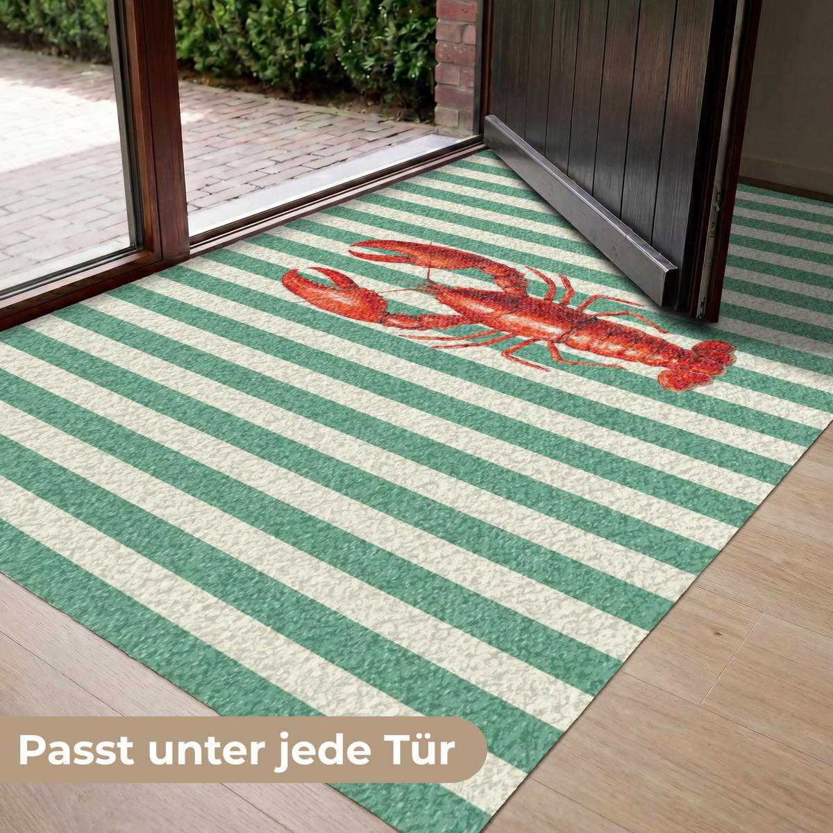 FUSSMATTE Krebs - Streifen - Realistisch - Sommerlich Schmutzmatte 150x90 cm - Multicolor, Kunststoff (150/0.4cm) - MuchoWow