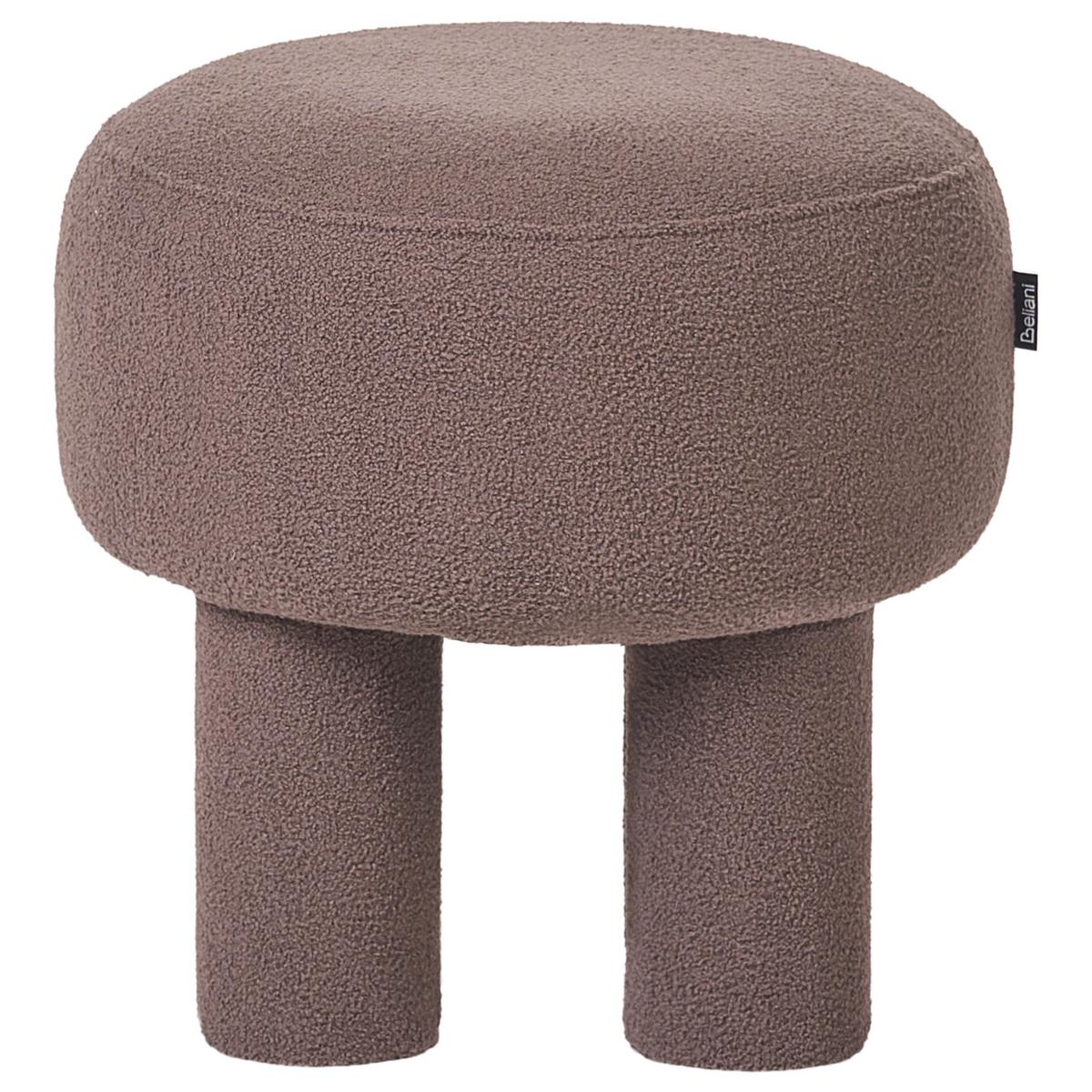 HOCKER Bouclé Braun Canby - Braun, Textil (43/38/43cm) - Beliani
