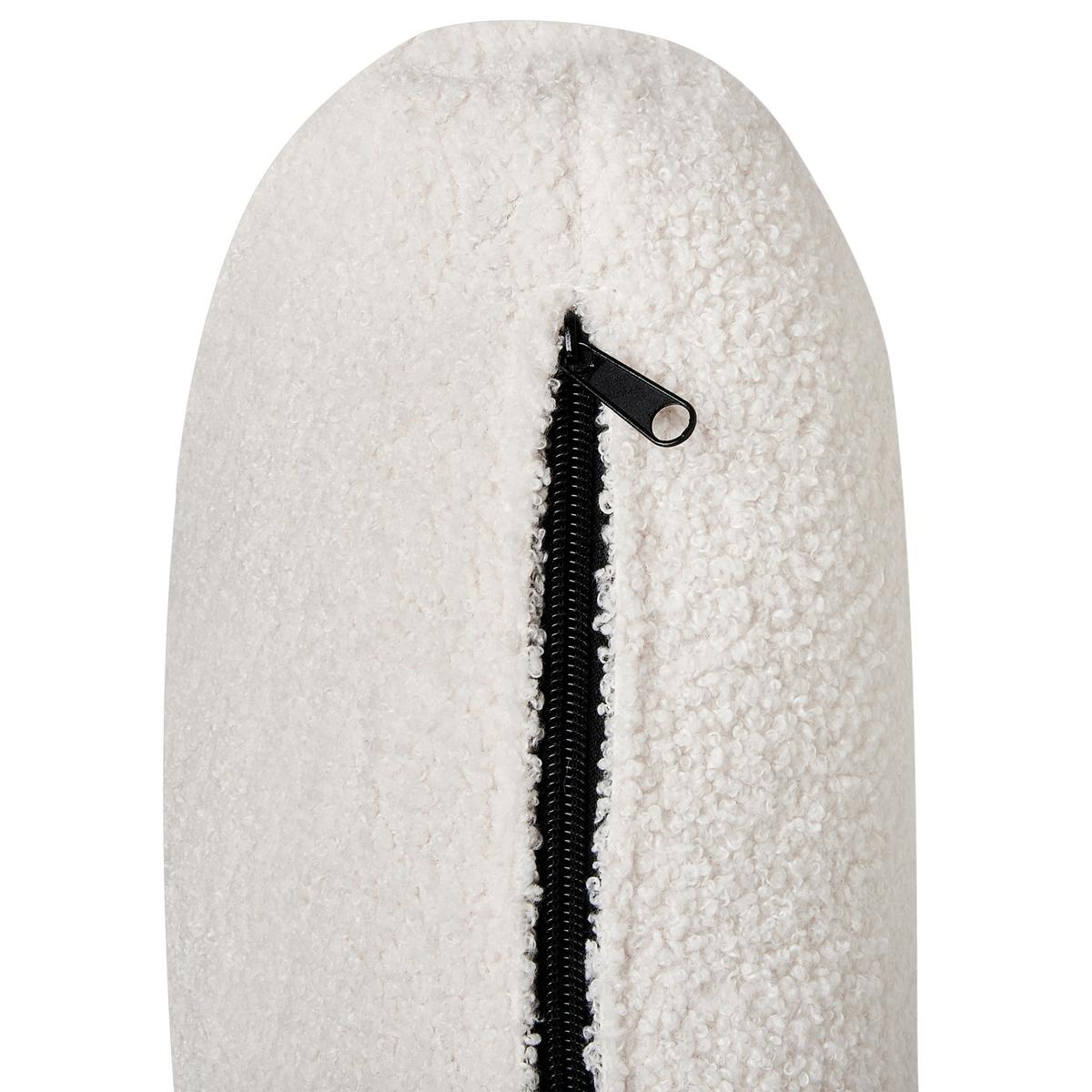 CHAISELONGUE-RECHTSSEITIGE Bouclé Cremeweiß Artheze - Creme/Schwarz, Textil (148/70/64cm) - Beliani