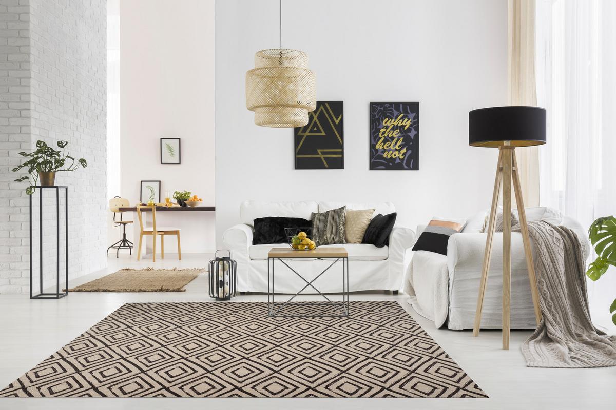 TEPPICH Premium en Vinyle Schwarzes Design 160x230 cm - Schwarz, Kunststoff (160/230cm) - STORESDECO