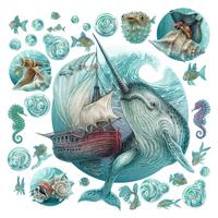 WANDAUFKLEBER 100x103cm - Seeexpedition - Multicolor, Kunststoff (100/103/0.1cm) - Wallfluent