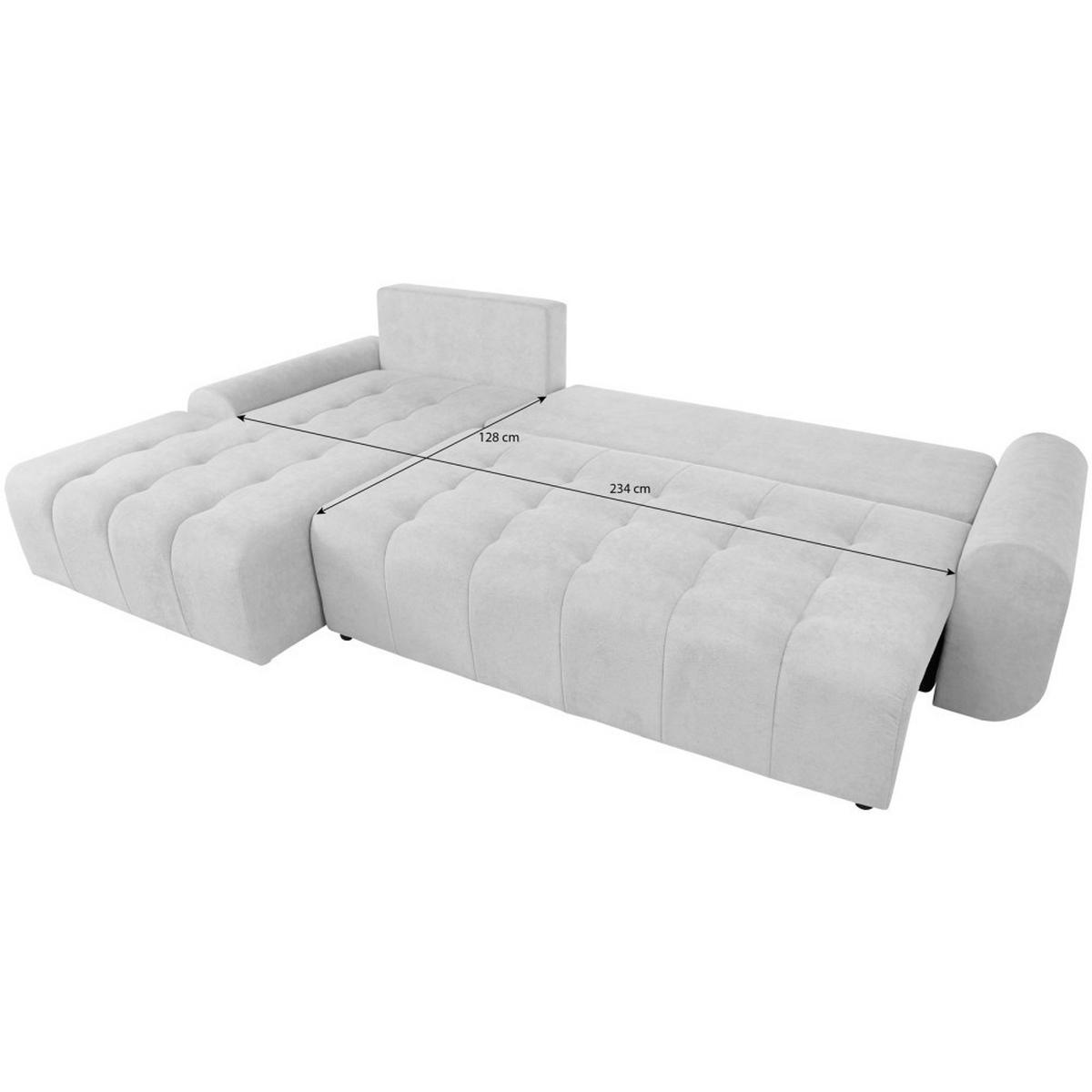ECKSCHLAFSOFA Costa L taupe links - Taupe/Schwarz, Kunststoff/Textil (290/169cm) - Beautysofa