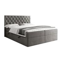 BOXSPRINGBETT INEZ mit Bettkasten mit Topper 140x200 cm Royal Velvet 250 - Grau, Textil - Lookway