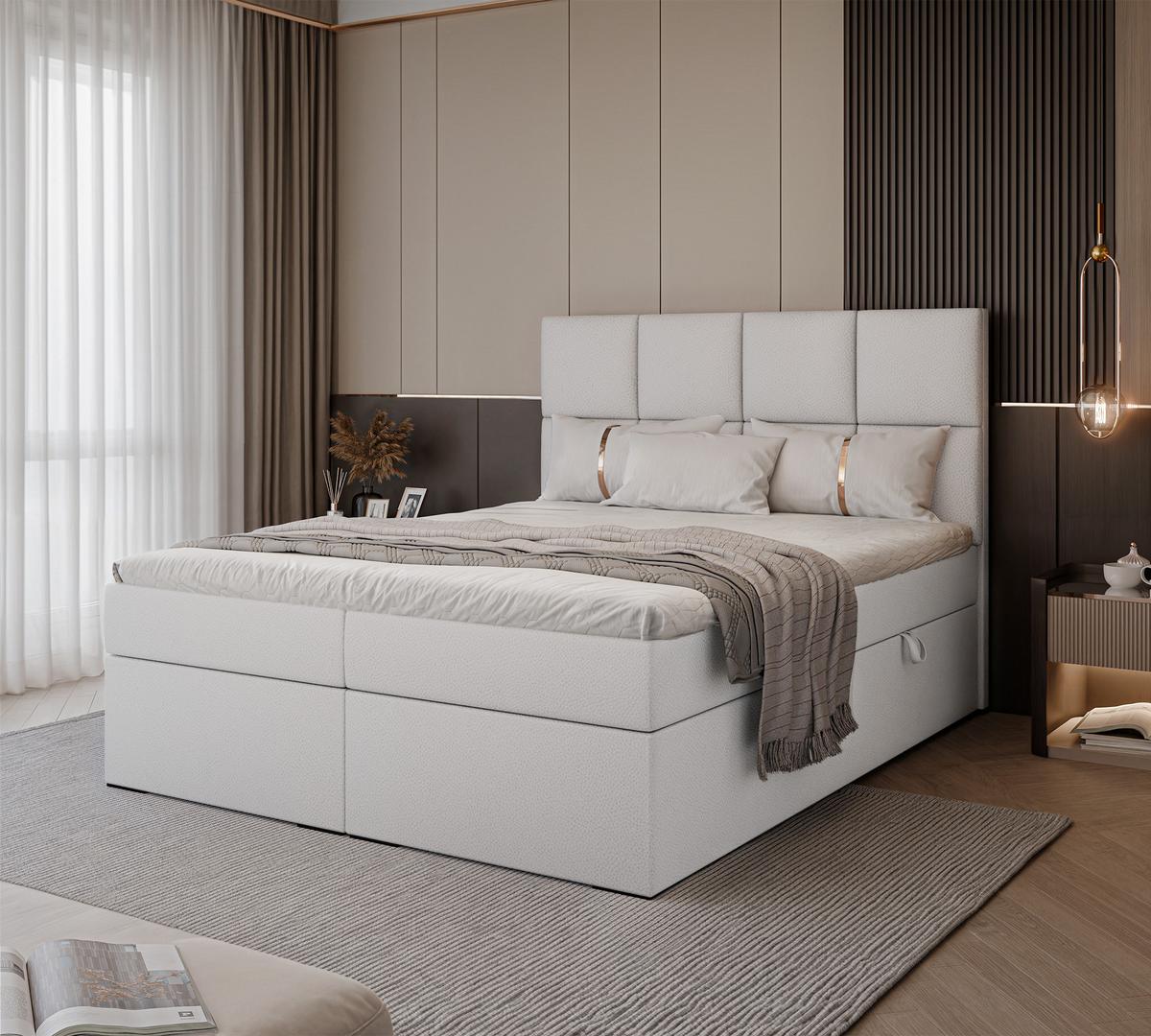 BOXBETT 120x200 cm mit Topper - Weiß, Textil (120/200cm) - Idohome