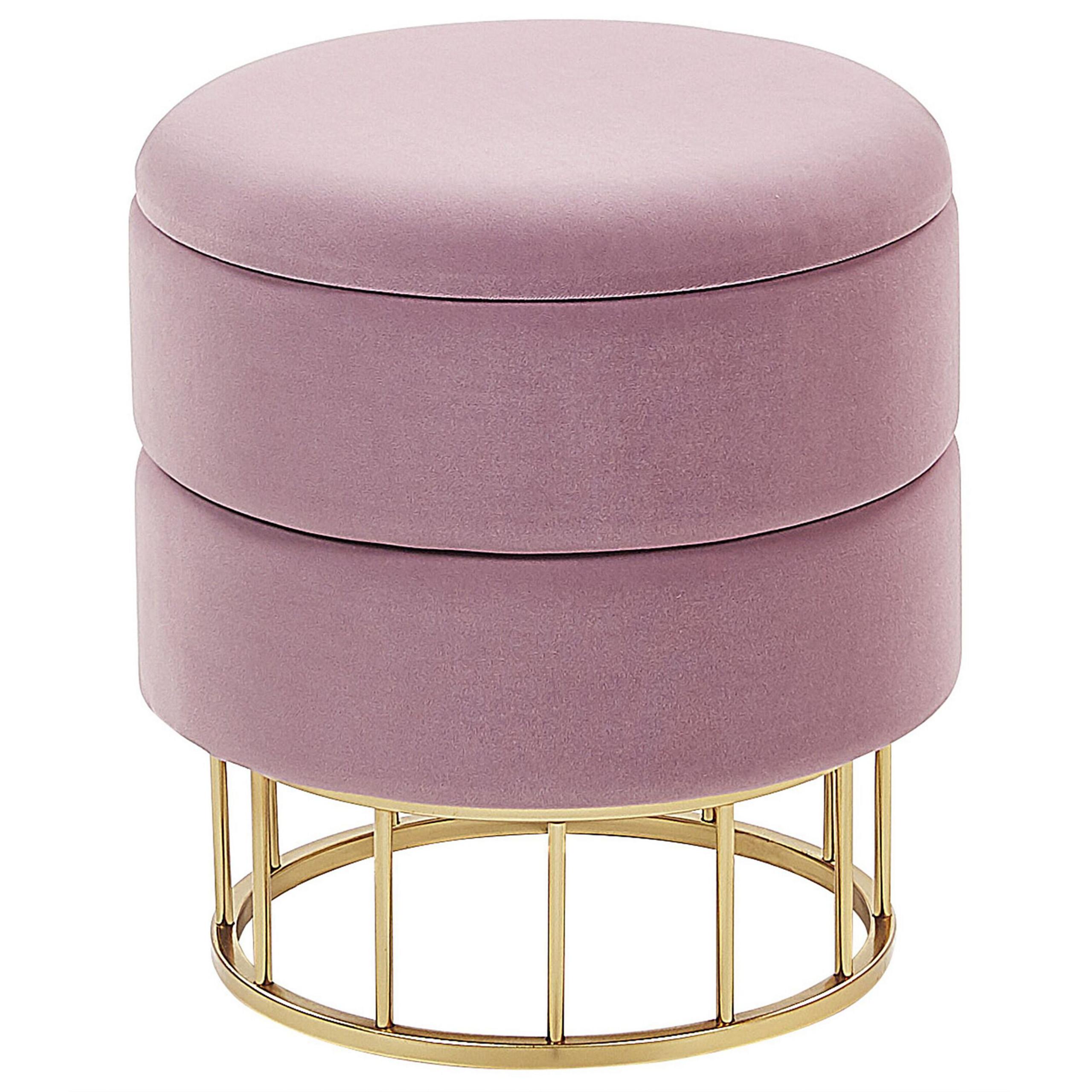 HOCKER Elgin 37/37/42 cm - Pink, Textil (37/42/37cm) - Beliani