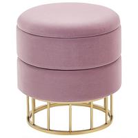 HOCKER Elgin 37/37/42 cm - Pink, Textil (37/42/37cm) - Beliani