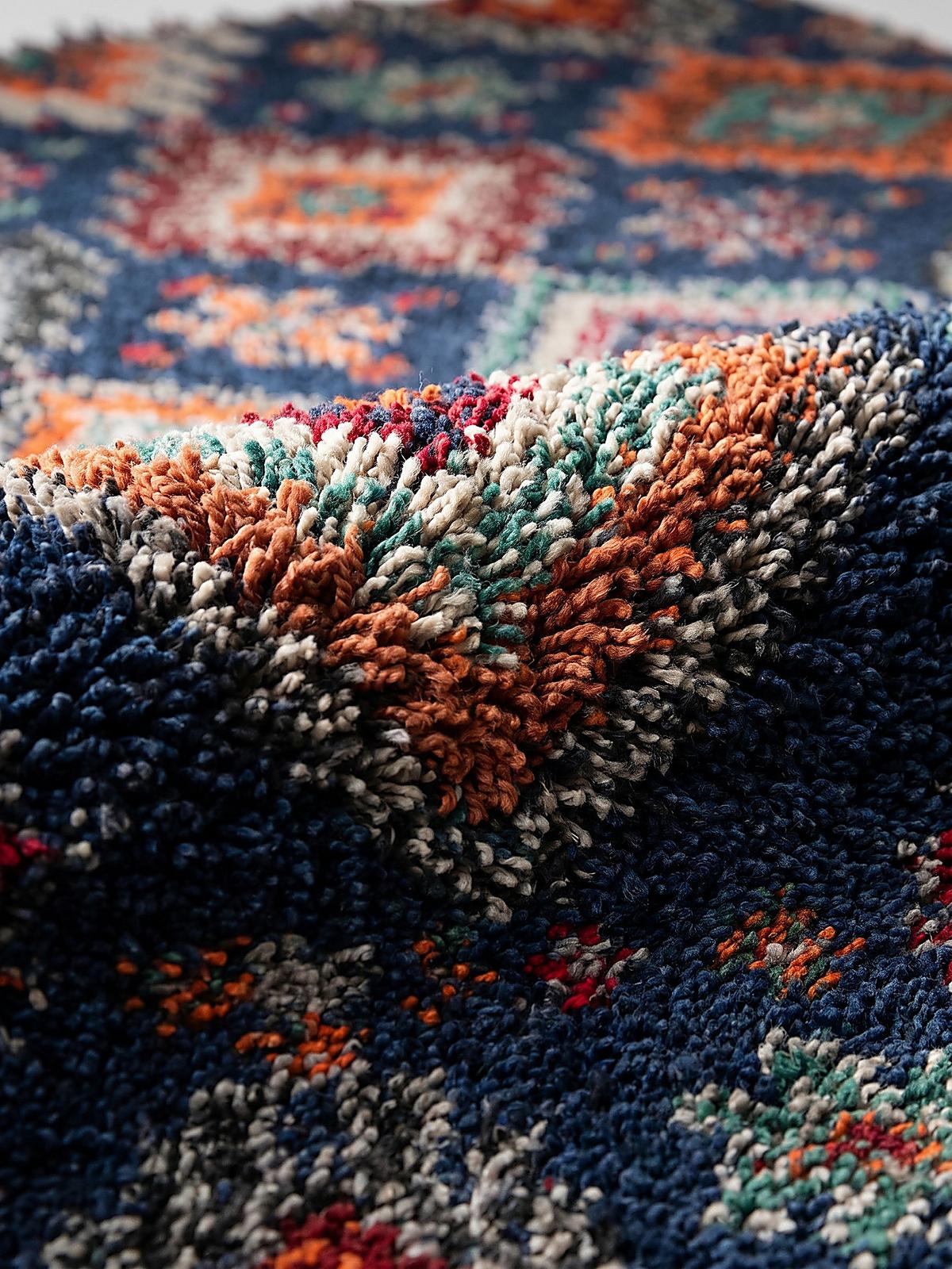 HOCHFLORTEPPICH mit Fransen TAFRAUT, im Berber-Stil, Marineblau, 200 x 300 cm - Blau, Textil (300/200cm) - KADIMA DESIGN