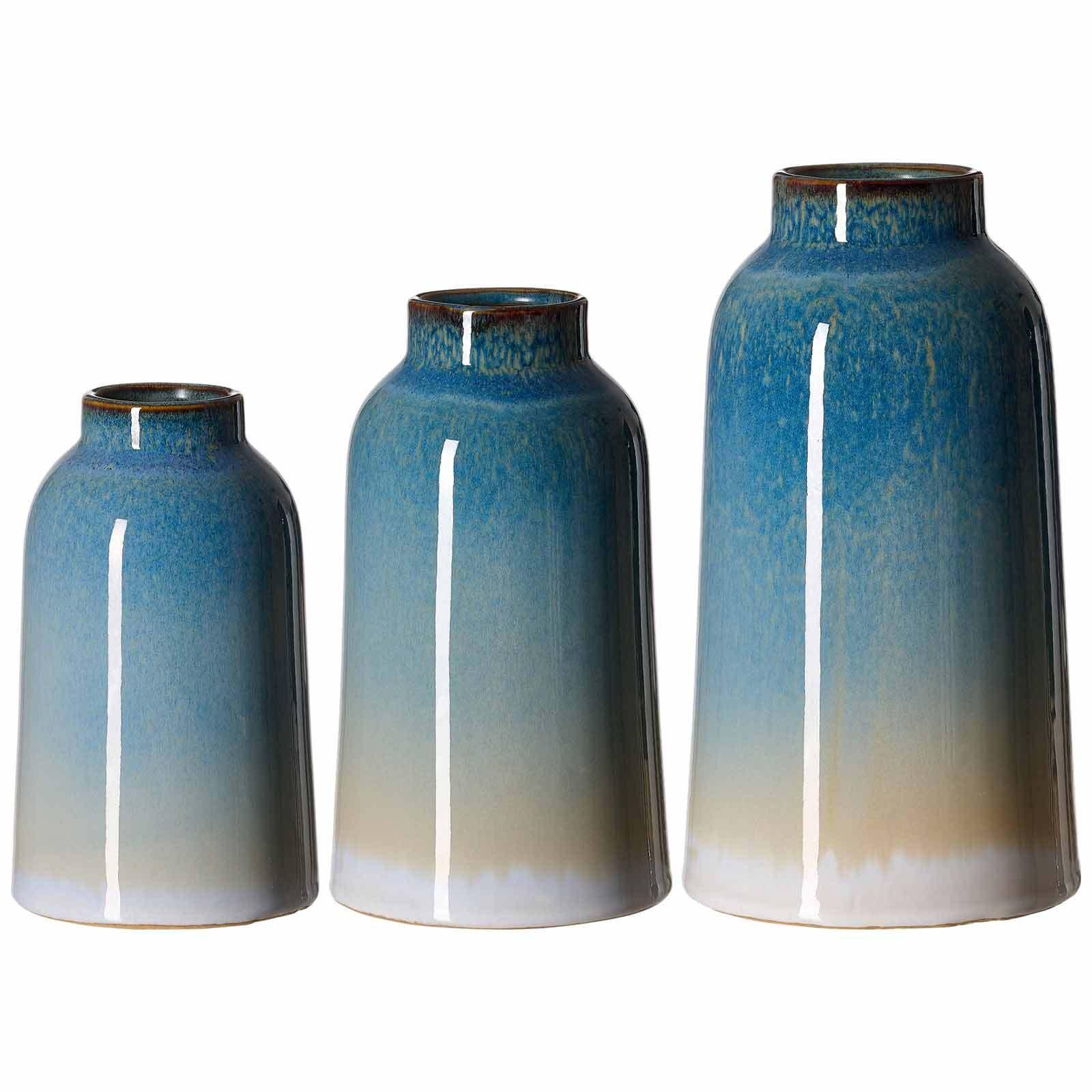 VASEN Leria blau 3er Set - Blau, Keramik (2cm) - Ritzenhoff Breker