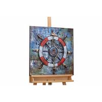 METALLBILD Blau 60/60 cm - Blau/Rot, Metall (2.5/60cm) - KUNSTLOFT