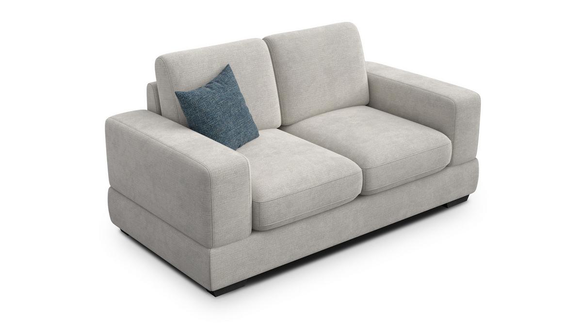 SOFA OTTO 2-Sitzer, creme - Creme/Schwarz, Holz/Textil (171/89/98cm) - Wozimo