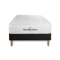 BETT Nottingham Memory-Schaum 90 x 200 cm h3 - Kit Bettgestell Schwarz - Beige/Schwarz, Karton/Holz (90/200cm) - ROYAL PALACE BEDDING