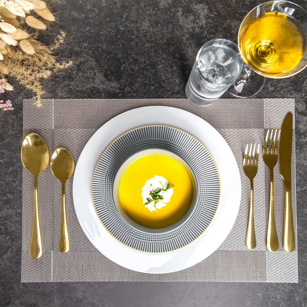 ESSBESTECK 20-teiliges Set aus Edelstahl - Goldfarben, Metall - Intirilife