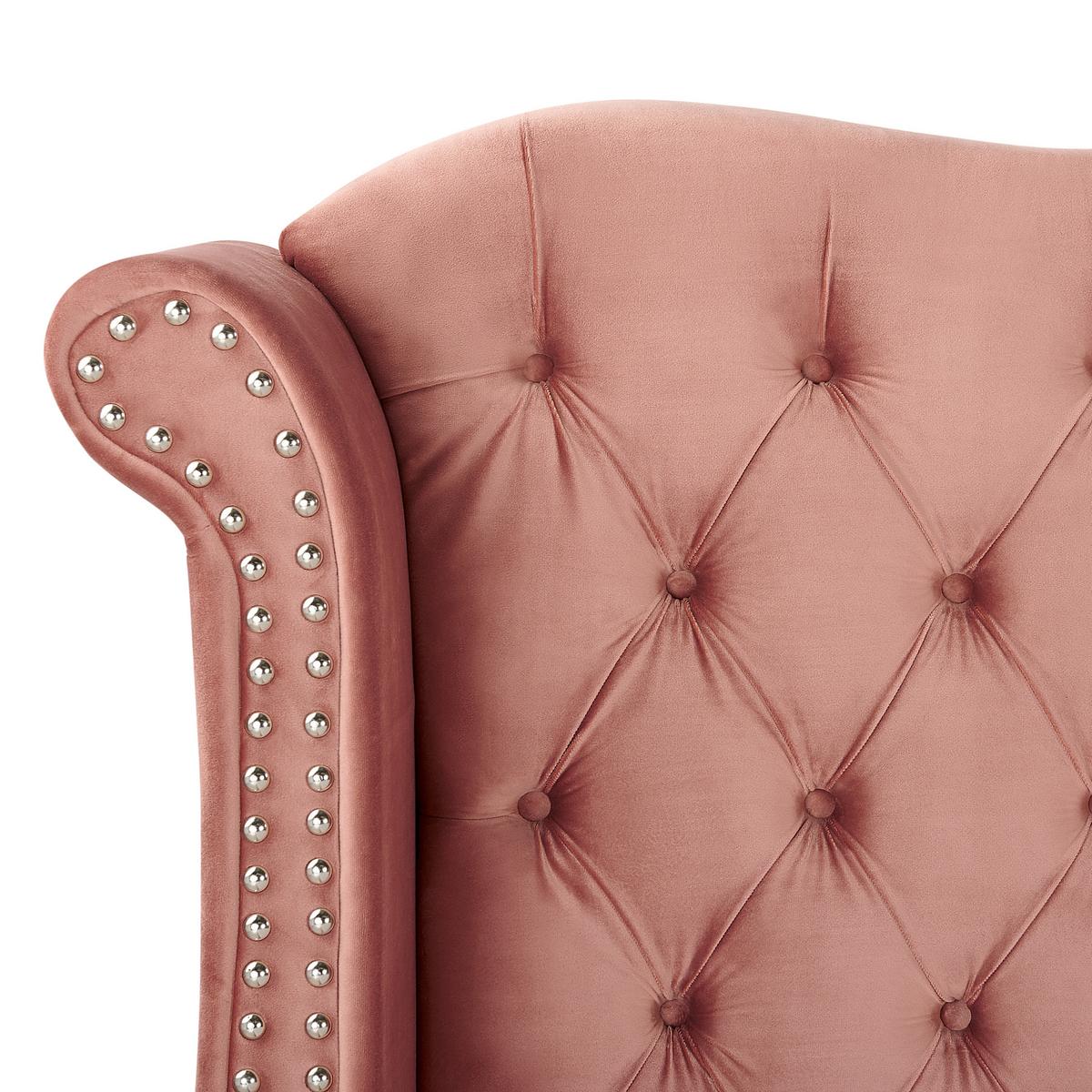 POLSTERBETT 160/200cm Rosa Ayette - Pink, Textil (160/200cm) - Beliani