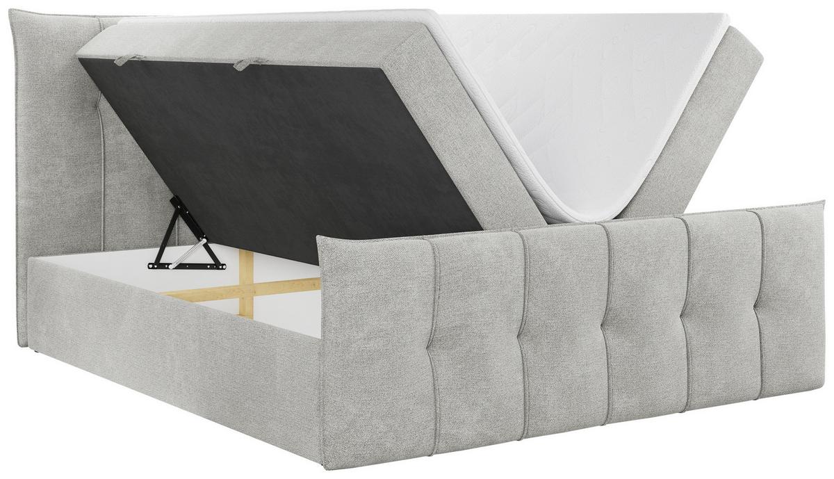 BOXBETT PREMIUM 11 140/200 Hellgrau Struktur - H3 - Hellgrau, Holz/Textil (140/200cm) - MKS