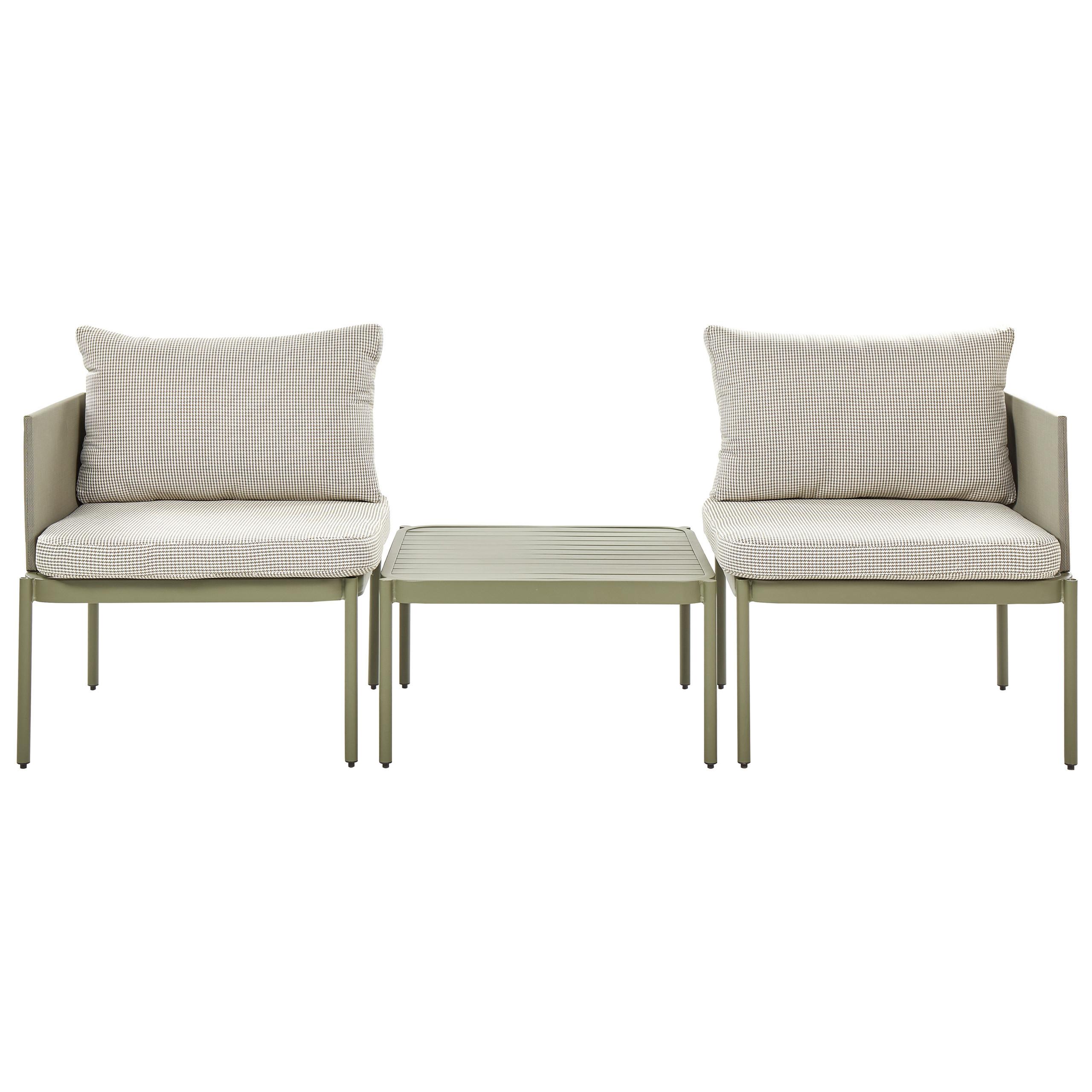LOUNGE-SET 2-Sitzer modular Grün Terracina - Grün, Metall - Beliani