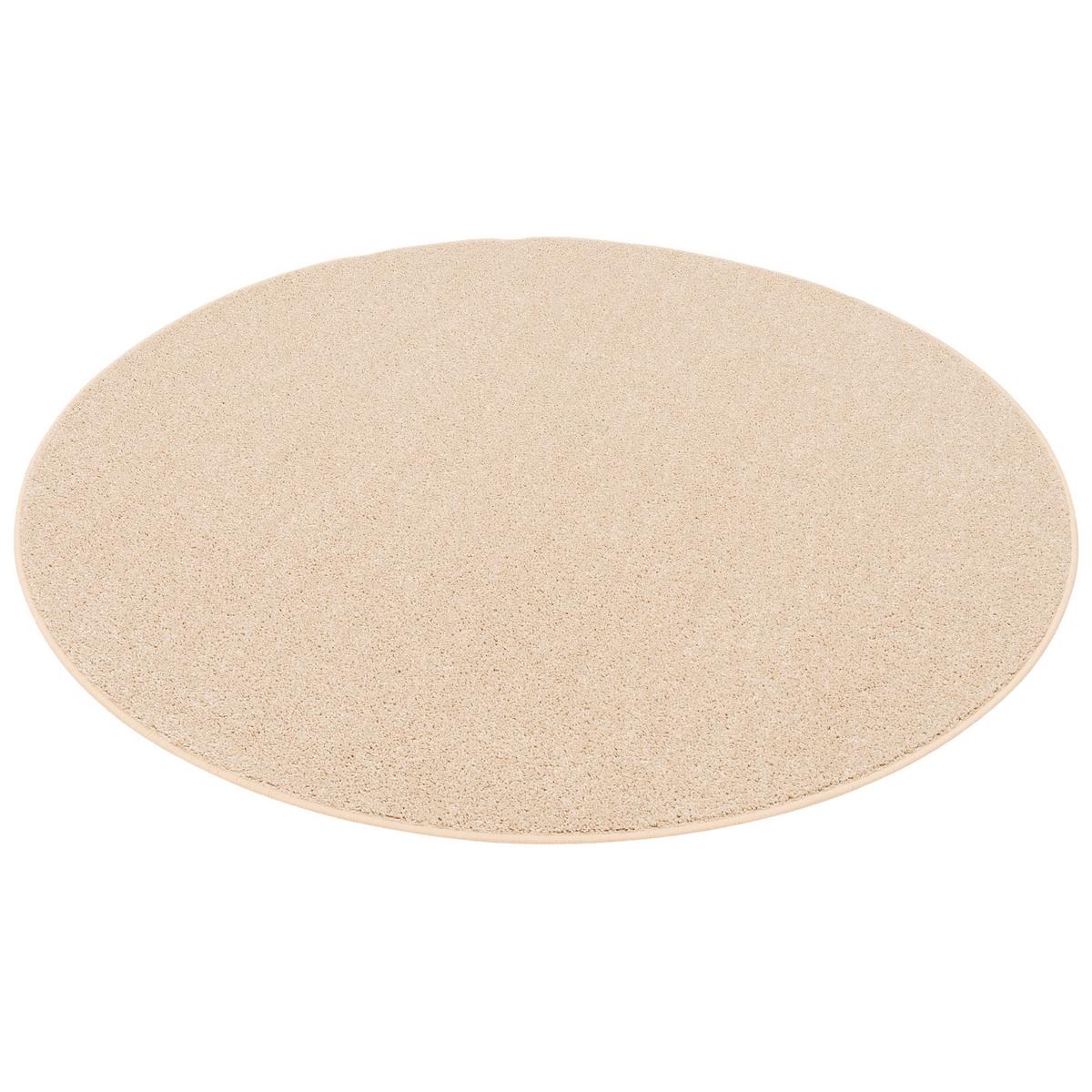 HOCHFLOR VELOURS TEPPICH COTTAGE RUND - Beige, Textil (133/133cm) - Snapstyle