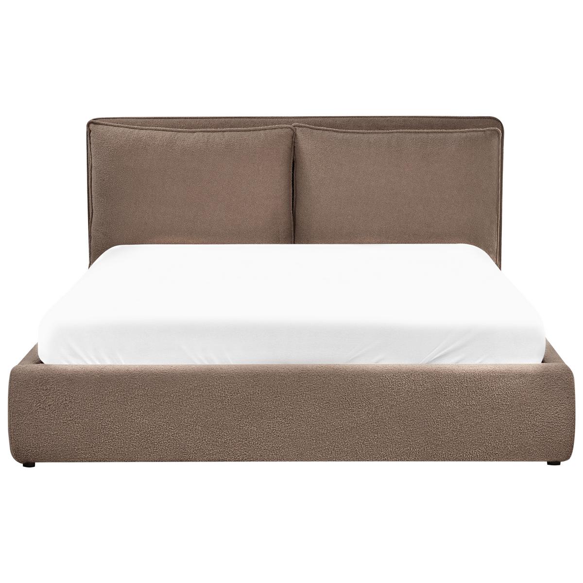 BETT mit Stauraum 160x200 cm Beige Bajonna - Taupe, Textil (160/200cm) - Beliani