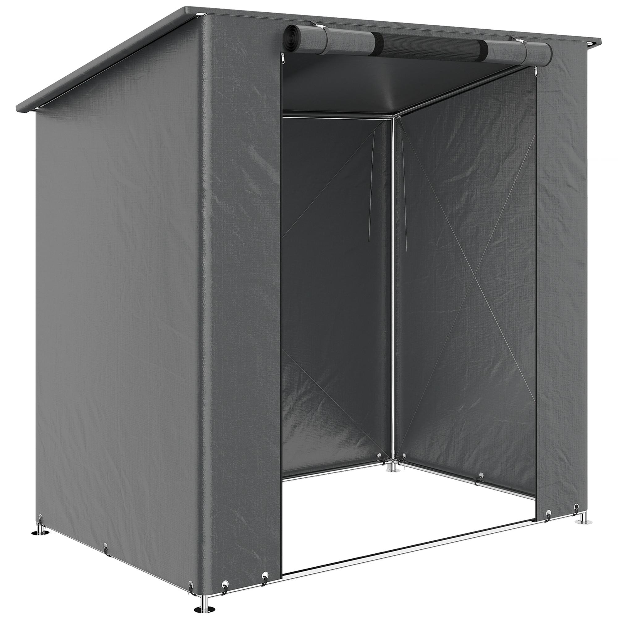 ZELTGARAGE Verzinkter Stahl PE Dunkelgrau - Dunkelgrau, Metall (120/204/187cm) - Outsunny