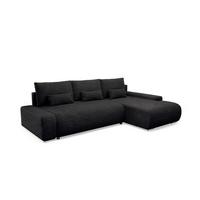 ECKSOFA Ivana 3 Sitzplätze Schwarz - Schwarz, Holz (265/172cm) - Petits-meubles