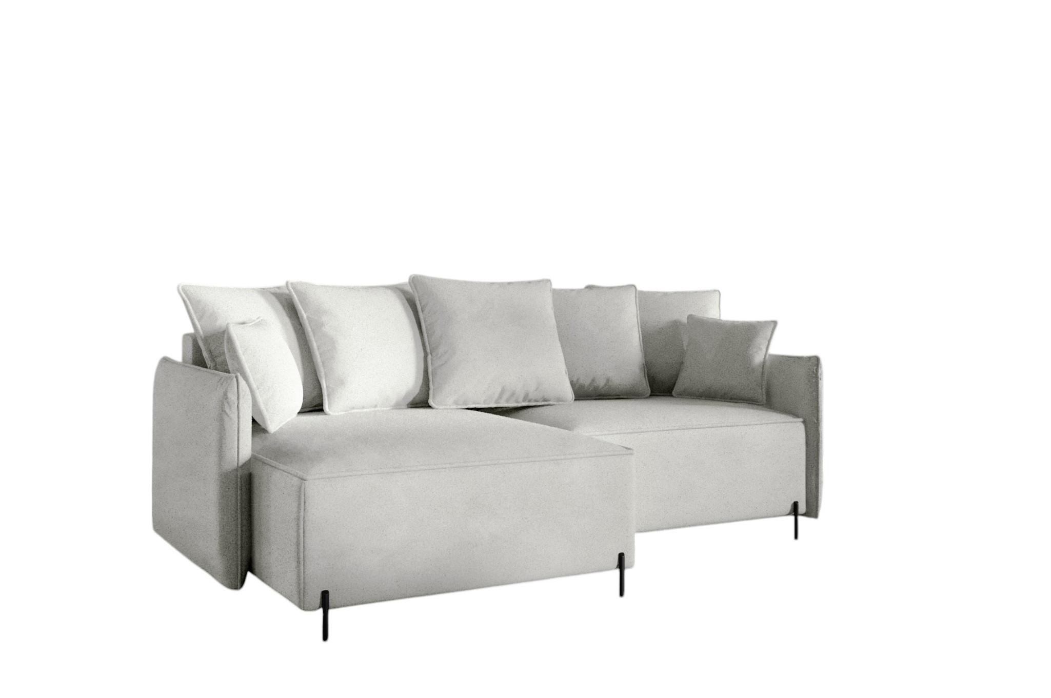 ECKSOFA Betto - Hellgrau, Holzwerkstoff/Textil (221/148cm) - Fun Möbel