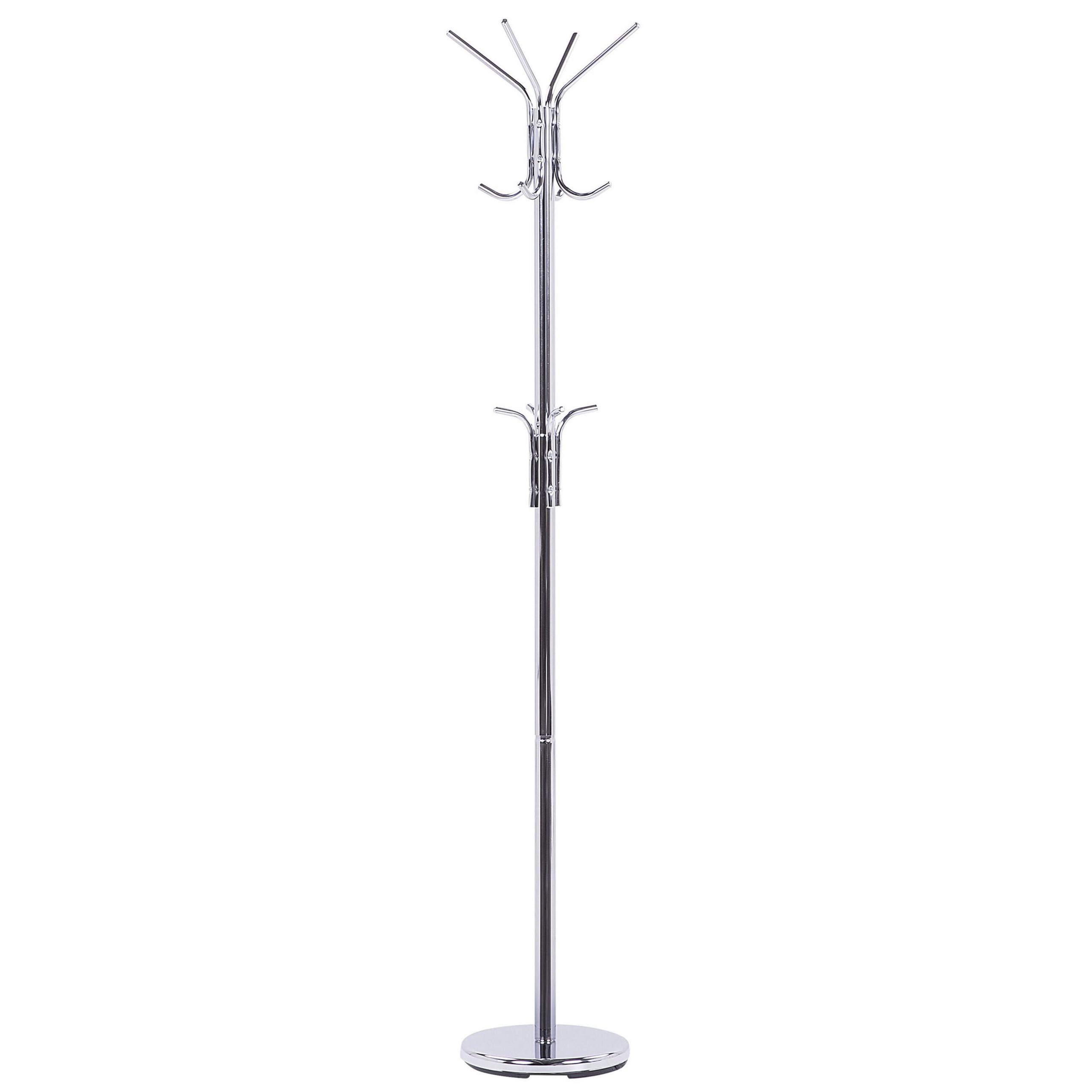 KLEIDERSTÄNDER Chromstahl silber 185 cm Claxton - Silberfarben, Metall (30/185/30cm) - Beliani