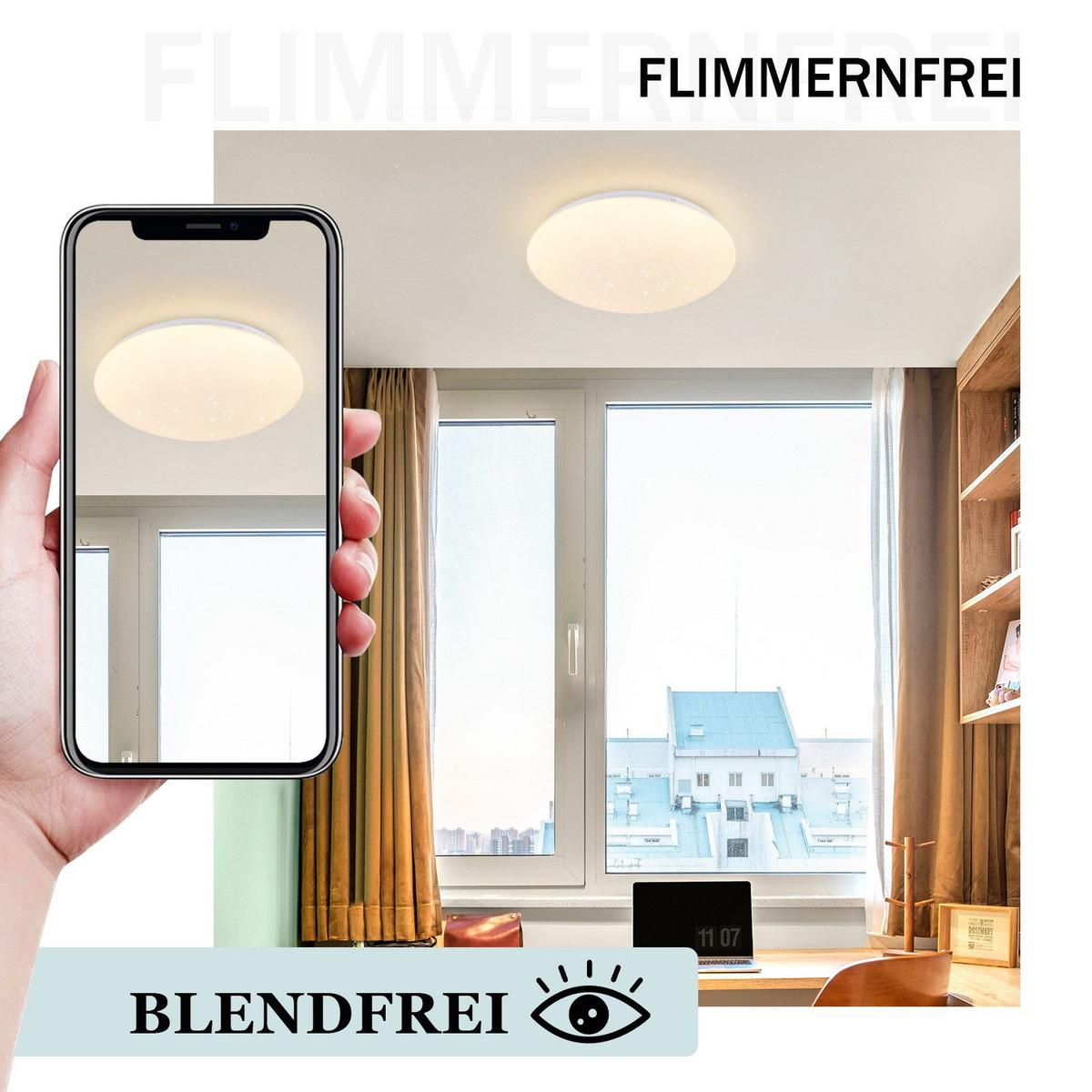 LED-2 DECKENLEUCHTE brot 3000K - Warmlicht 17/17/7 cm - Weiß, Metall (17/17/7cm) - Nettlife