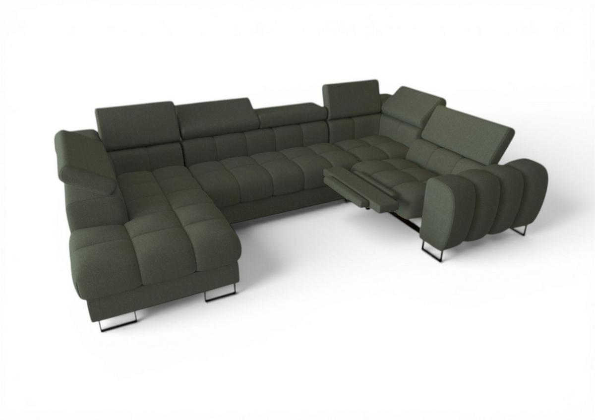 WOHNLANDSCHAFT Bastien Relax - Blau, Holzwerkstoff/Textil (198/95/350cm) - Fun Möbel