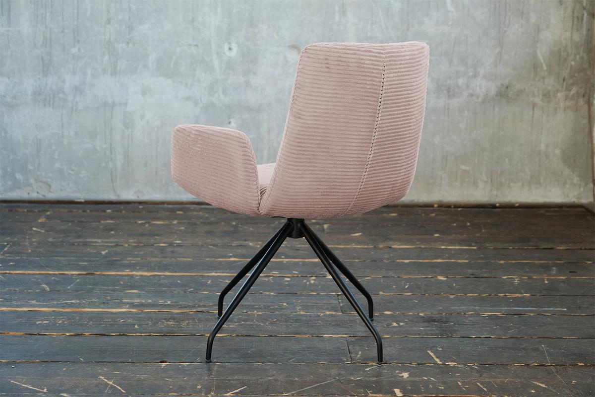 DREHSTUHL NEW CHARME Pink Cord (1er-Set) - Pink/Rosa, Textil (59/87/66cm) - KAWOLA