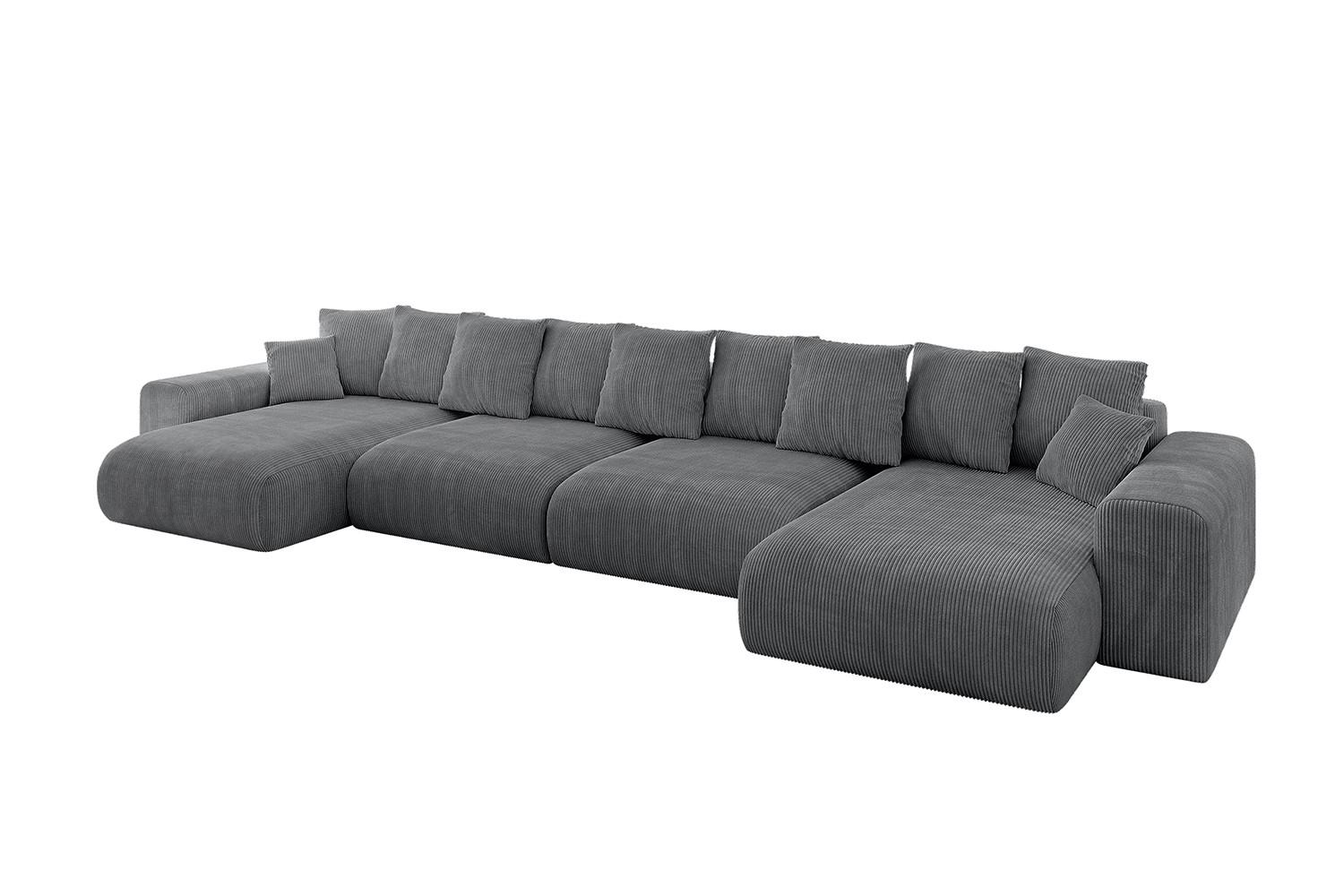 WOHNLANDSCHAFT mit Schlaffunktion ESKAR-U2-464x176x72cm Dunkelgrau - Dunkelgrau, Holzwerkstoff/Kunststoff (176/72/464cm) - ALTDECOR