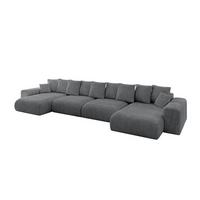 WOHNLANDSCHAFT mit Schlaffunktion ESKAR-U2-464x176x72cm Dunkelgrau - Dunkelgrau, Holzwerkstoff/Kunststoff (176/72/464cm) - ALTDECOR