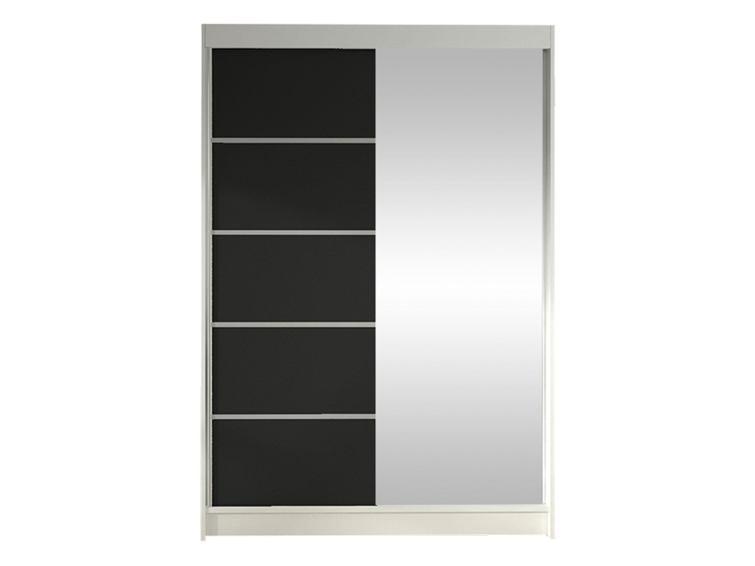 SCHWEBETÜRENSCHRANK Lino III - Schwarz/Weiß, Holzwerkstoff/Metall (120/200/58cm) - MIRJAN24