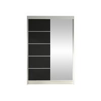 SCHWEBETÜRENSCHRANK Lino III - Schwarz/Weiß, Holzwerkstoff/Metall (120/200/58cm) - MIRJAN24