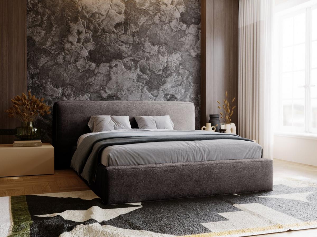 POLSTERBETT Monza 180x200 Dunkelgrau - Grau, Textil (180/200cm) - Graingold