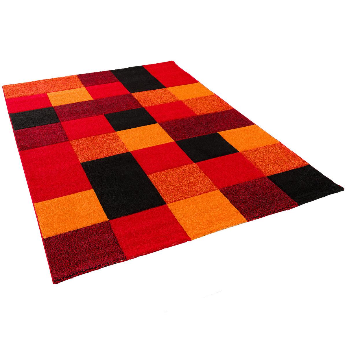 DESIGNER TEPPICH BRILLIANT KARO - Rot/Orange, Textil (160/230cm) - Pergamon