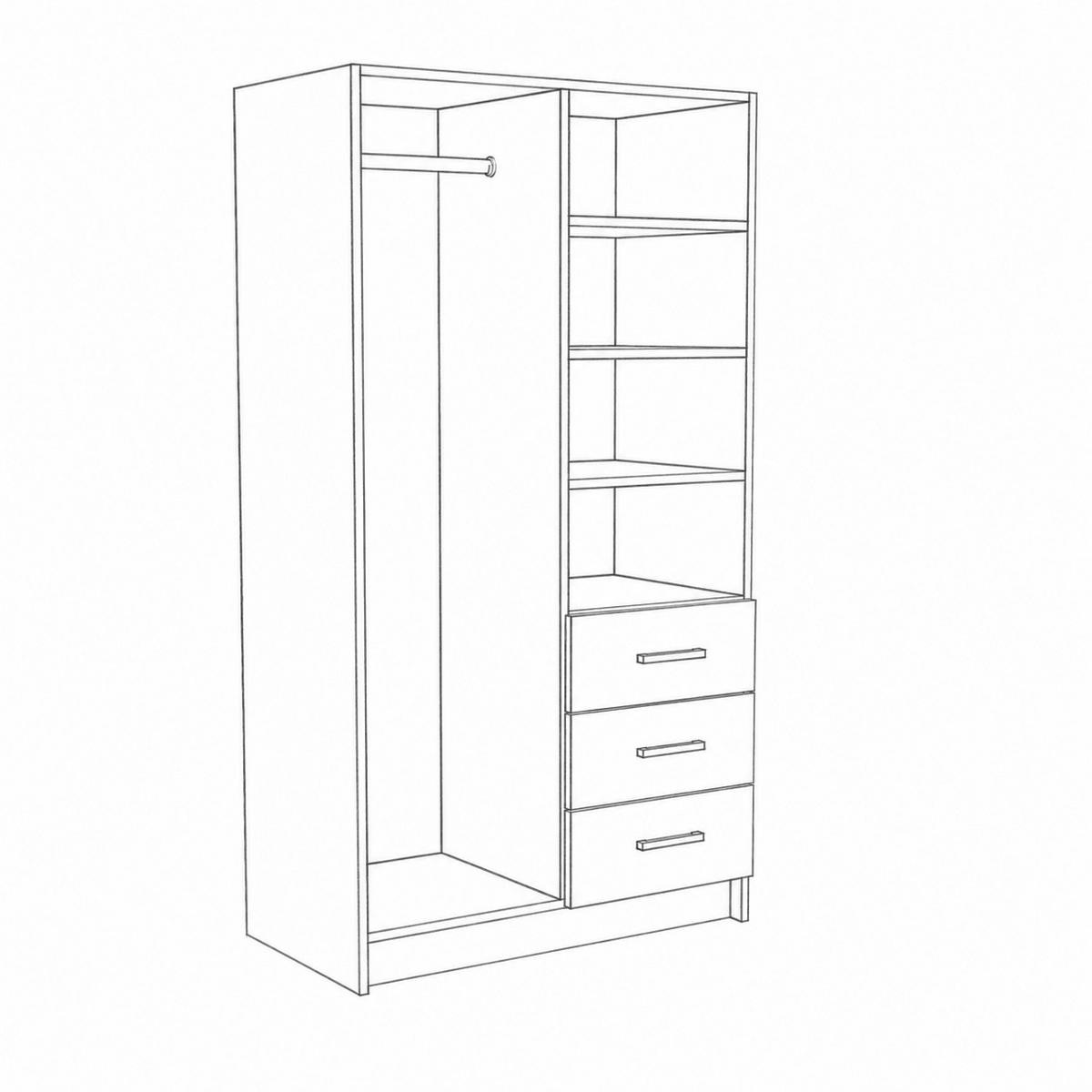 DREHTÜRENSCHRANK PINELLO 96/177/50 cm 2-türig Eiche Artisan - Eiche Artisan, Holzwerkstoff (96/177/50cm) - MASSENO