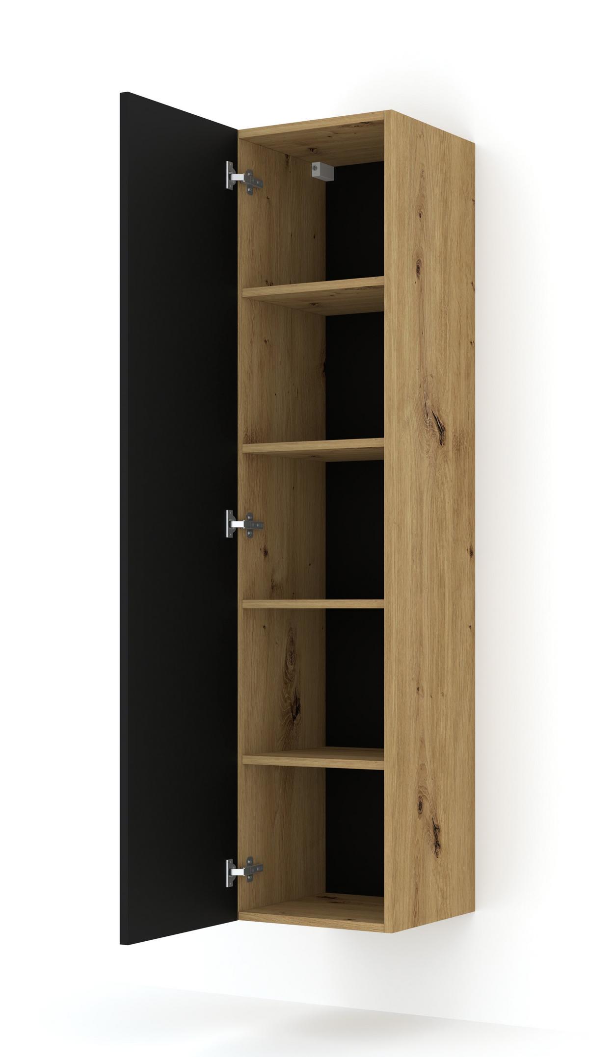HÄNGESCHRANK Artisan Eiche, Schwarz 35/150/35 - Schwarz, Holzwerkstoff (35/150/35cm) - RAUMHIRSCH FURNITURE
