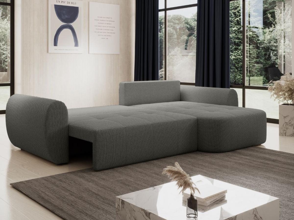 ECKSOFA Avessio Grau - Schwarz/Grau, Holz/Kunststoff (282/170cm) - Graingold
