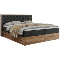BOXBETT ALBERO 3 - 180/200 Dunkelgrau Struktur - H4 - Dunkelgrau, Holz/Textil (180/200cm) - MKS