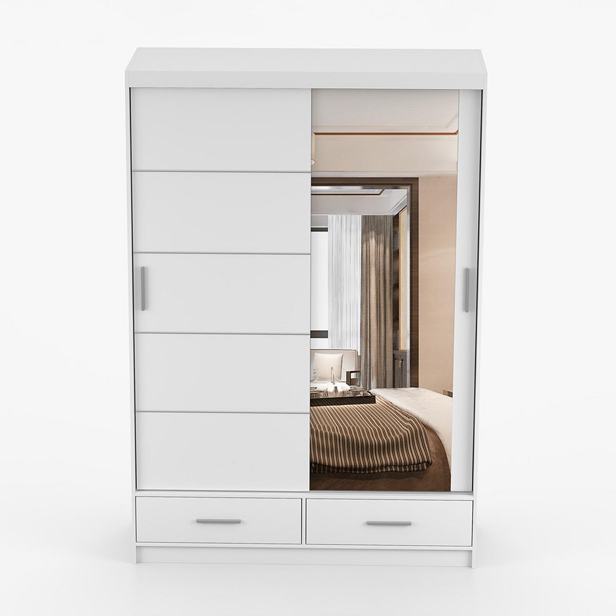 KLEIDERSCHRANK Florence 150 cm, 150/218/61, 2-türig, weiß - Weiß, Holzwerkstoff (150/218/61cm) - imoebel24