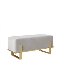 POLSTERBANK MARA 100 cm Gold / Grau ,Metallgestell - Grau, Textil/Metall (100/47/35cm) - Idohome