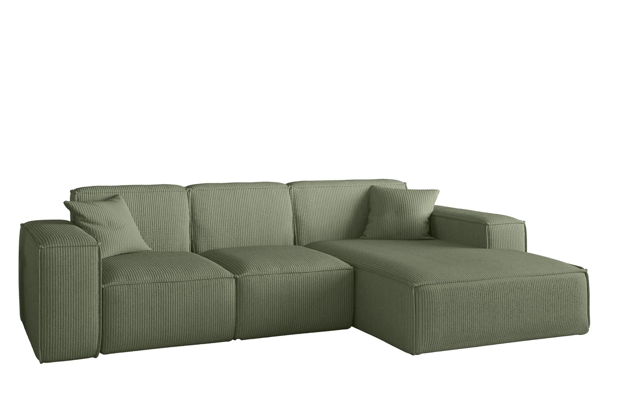 ECKSOFA Celes Premium Stoff Scala - Jadegrün, Holzwerkstoff/Textil (266/165cm) - Fun Möbel
