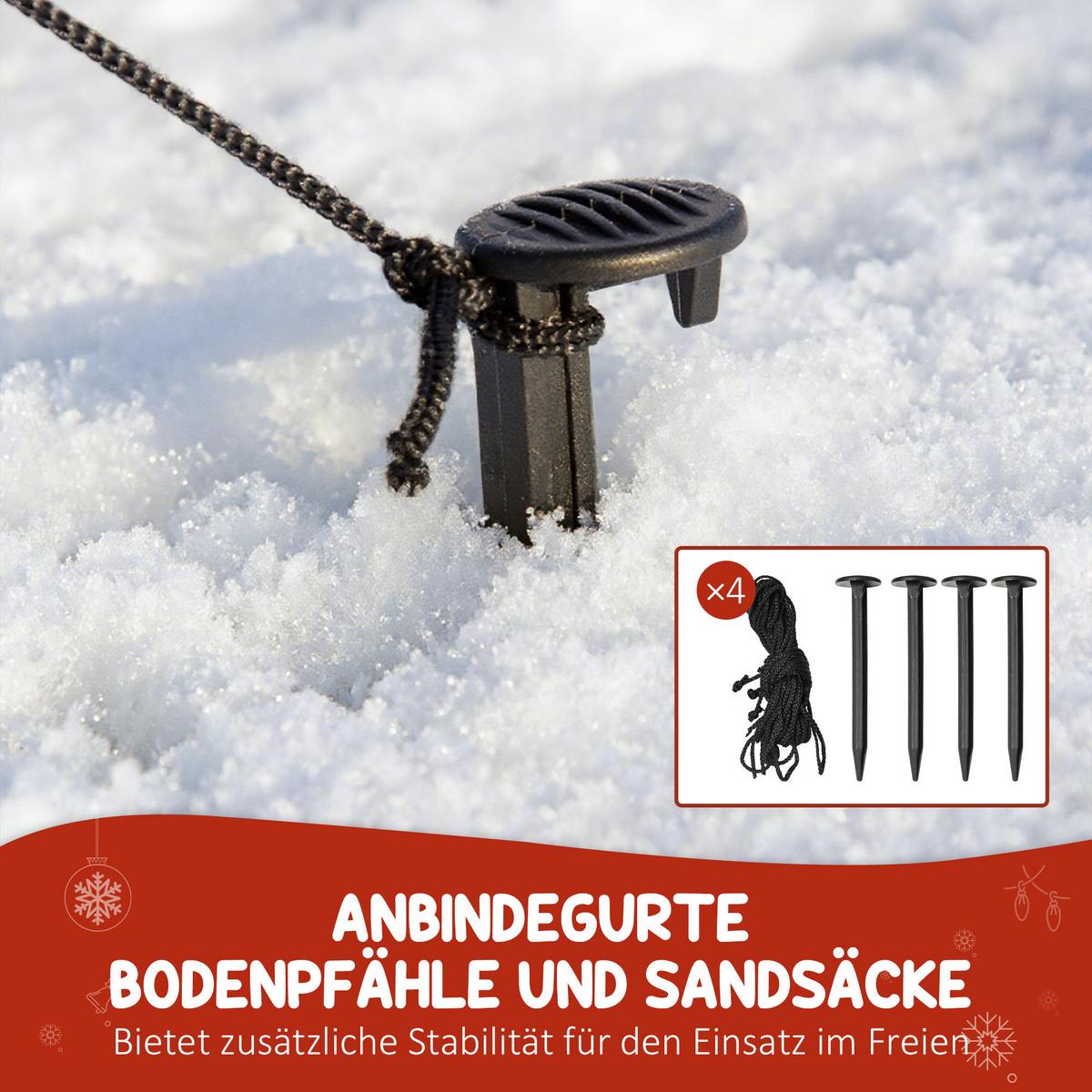 AUFBLASBARER Beweglicher Weihnachtsmann aus Geschenkbox mit Weihnachtsbaum - Multicolor, Textil (67/213/80cm) - Outsunny
