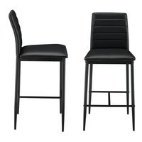 BARSTUHL Lidköping 2er-Set - Schwarz, Leder (43/96/47cm) - [en.casa]