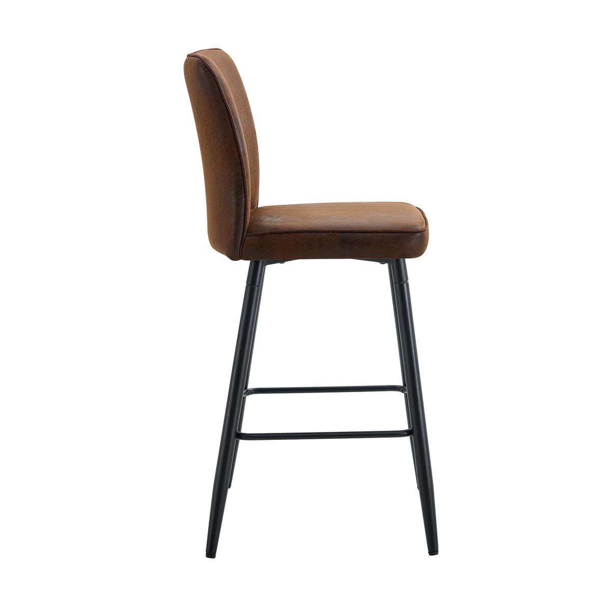 BARSTUHL 2er Set Braun in Vintage-Optik - Braun, Textil (44/101/44cm) - Urban Meuble