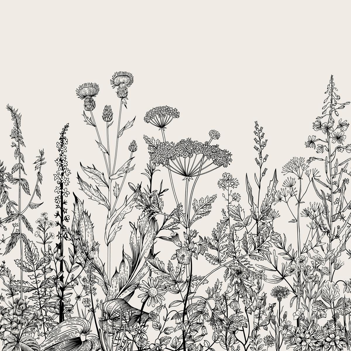 VERDUNKELUNGSROLLO 100x100 cm Graue Blumen - Grau, Textil (100/100cm) - TULUP