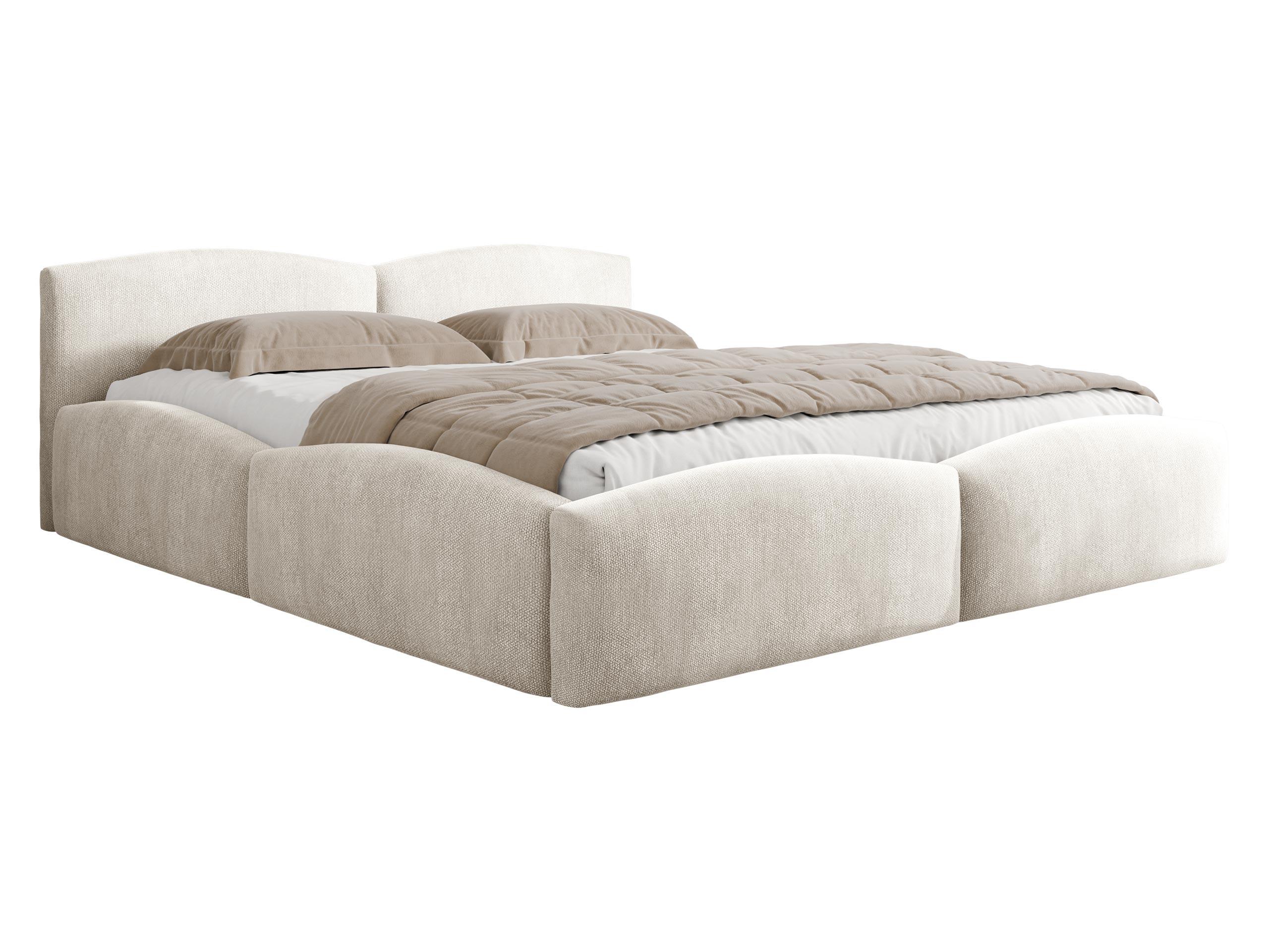 POLSTERBETT Mirala - Eichefarben/Creme, Holz/Textil (160/200cm) - MIRJAN24