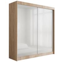 KLEIDERSCHRANK PEKA - 200 cm - Sonoma Eiche|Weiß - Weiß/Sonoma Eiche, Holzwerkstoff (200/215/61cm) - ALTDECOR