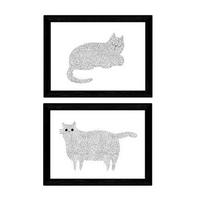 POSTER Set Mit 2 Katzen – Kinder A4 Rahmenlos - Klar, Papier (29.7/5/21cm) - Nacnic