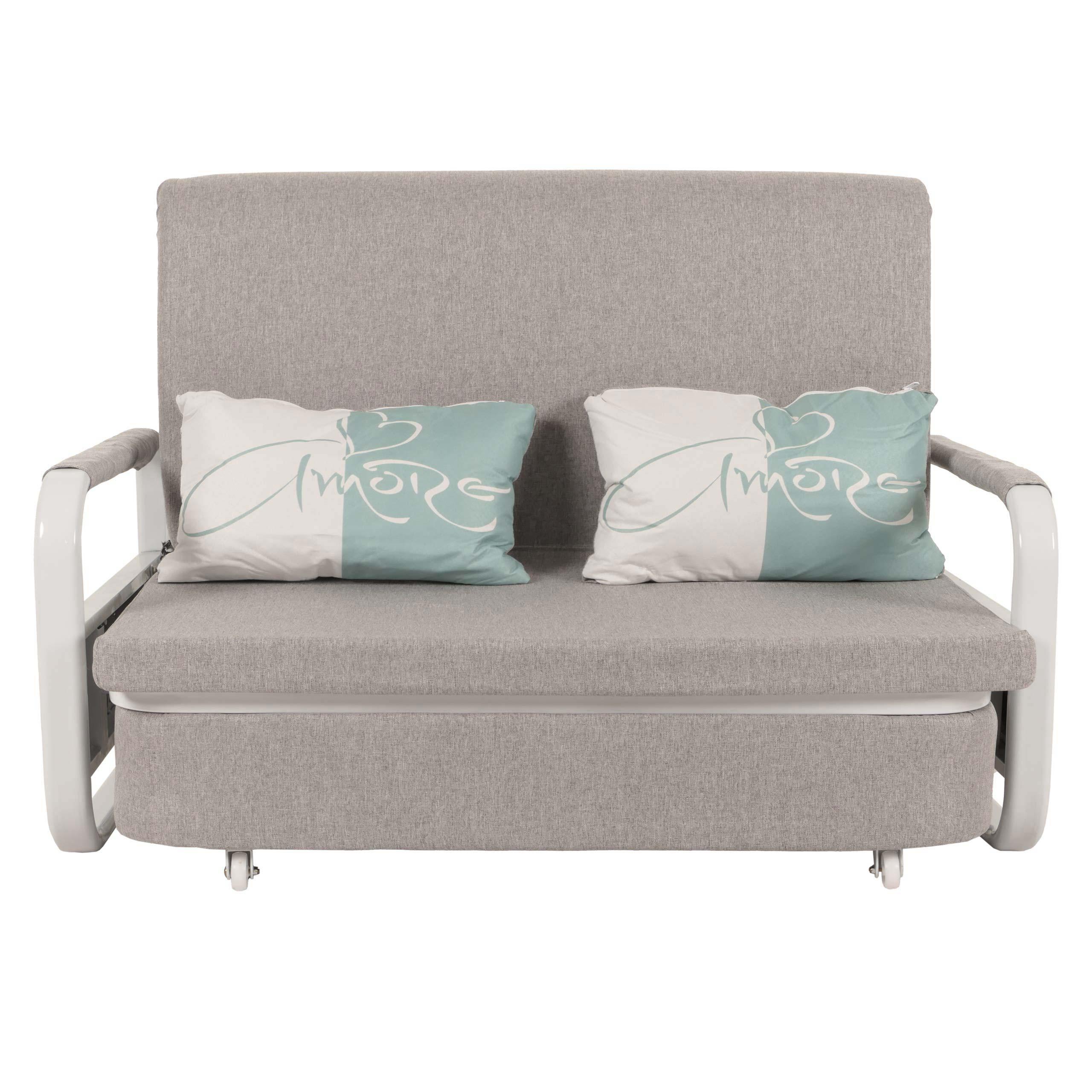 SCHLAFSOFA Grau - Hellgrau/Grau, Textil (130/71/185cm) - MCW