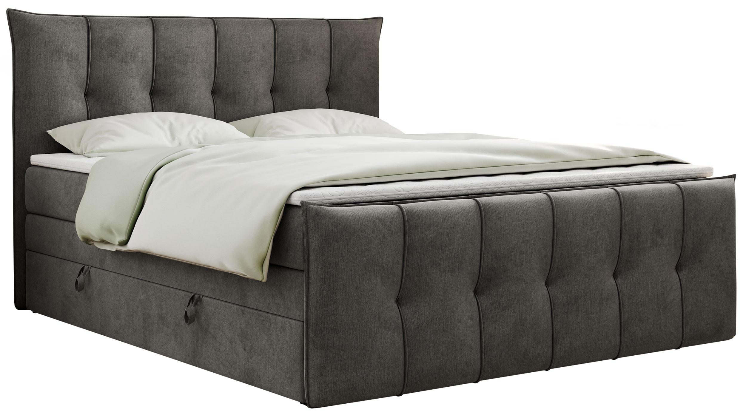 BOXSPRINGBETT PREMIUM 11 KING 120/200 Hellgrau Velvet - H4 - Grau, Holz/Textil (120/200cm) - MKS